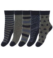Minymo Socken - 5er-Pack - Blau/Grau Gestreift Minymo Socken - 5er-Pack - Blau/Grau Gestreift