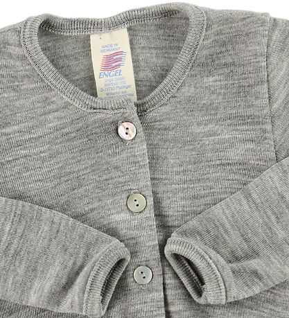 Engel Cardigan - Ull/Silke - Gråmelerad