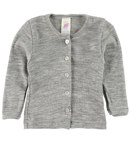 Engel Cardigan - Ull/Silke - Gråmelerad