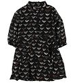 Emporio Armani Kleid - Viskose - Schwarz m. Allover Logo Emporio Armani Kleid - Viskose - Schwarz m. Allover Logo