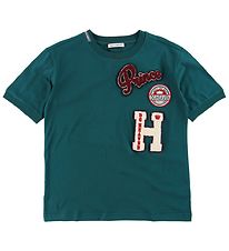 Dolce & Gabbana T-shirt - Petroleum Green w. Patches Dolce & Gabbana T-shirt - Petroleum Green w. Patches