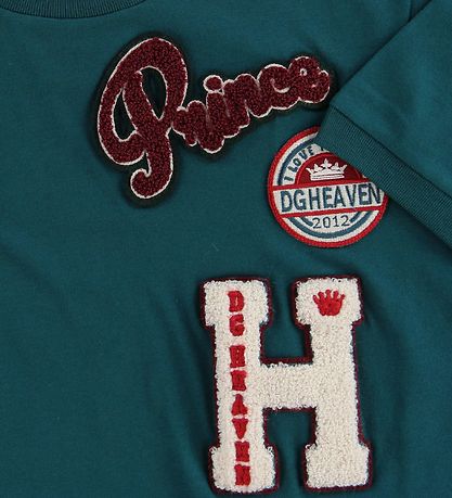 Dolce & Gabbana T-shirt - Petroleum Green w. Patches Dolce & Gabbana T-shirt - Petroleum Green w. Patches