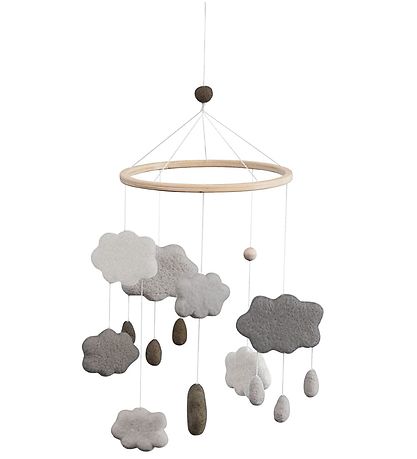 Sebra Baby Mobile - Felt - Grey Clouds Sebra Baby Mobile - Felt - Grey Clouds