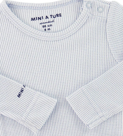 Mini A Ture 보디수트 긴팔 - 엘리스 - 라이트 블루 Mini A Ture 보디수트 긴팔 - 엘리스 - 라이트 블루