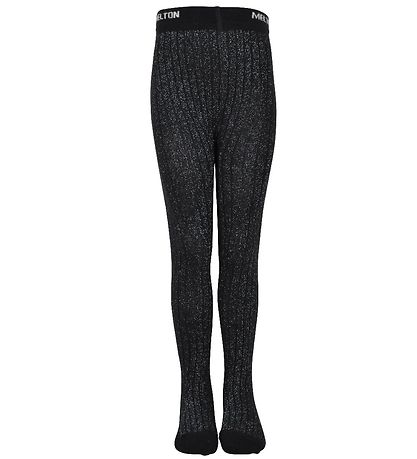 Melton Panty's - Bamboe - Zwart m. Glitter Melton Panty's - Bamboe - Zwart m. Glitter