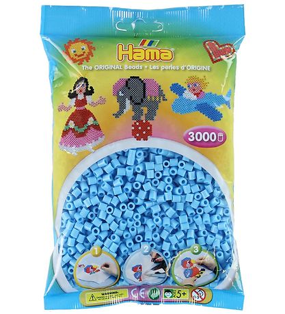 Hama Midi Beads - 3000 pcs - 46 Pastel Blue Hama Midi Beads - 3000 pcs - 46 Pastel Blue