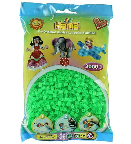 Hama Midi Perlur - 3000 Stk. - 37 Neon grænt Hama Midi Perlur - 3000 Stk. - 37 Neon grænt