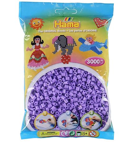Hama Midi 구슬 - 3000 개 - 45 파스텔 퍼플 Hama Midi 구슬 - 3000 개 - 45 파스텔 퍼플