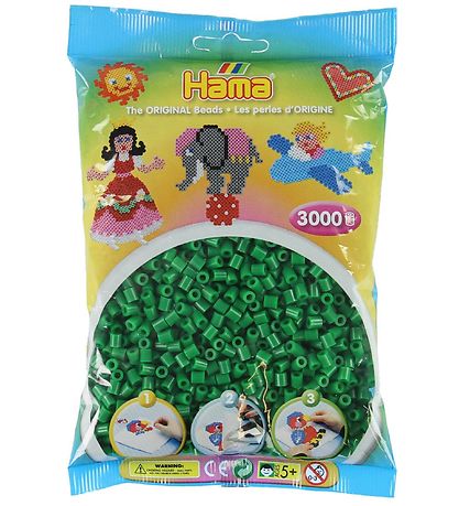 Hama Midi Beads - 3000 pcs - 10 Green