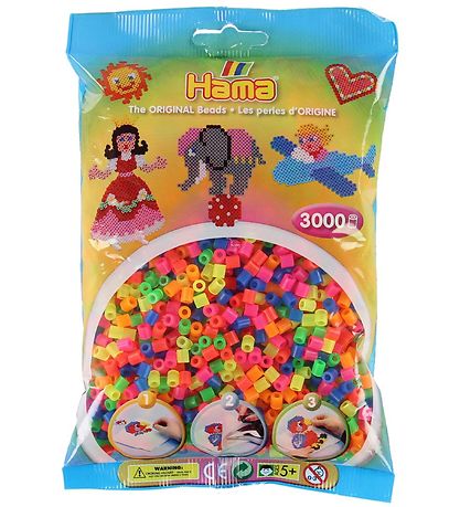 Hama Midi Perlur - 3000 Stk. - 51 Transparent Multi Neon Hama Midi Perlur - 3000 Stk. - 51 Transparent Multi Neon