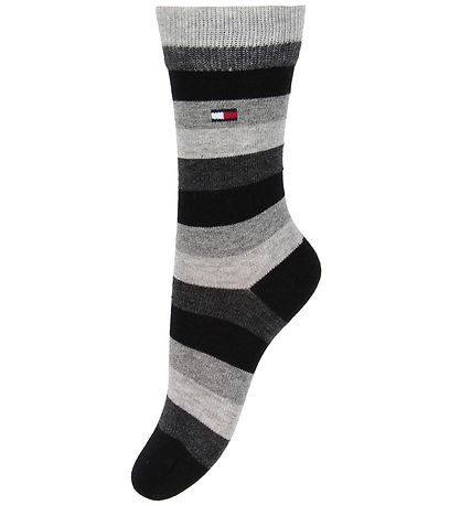 Tommy Hilfiger Socken - 2er-Pack - Stripe - Schwarz gestreift/Gr Tommy Hilfiger Socken - 2er-Pack - Stripe - Schwarz gestreift/Gr