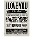 I Love My Type Affisch - 50x70 - I Love You - Warm Grey I Love My Type Affisch - 50x70 - I Love You - Warm Grey