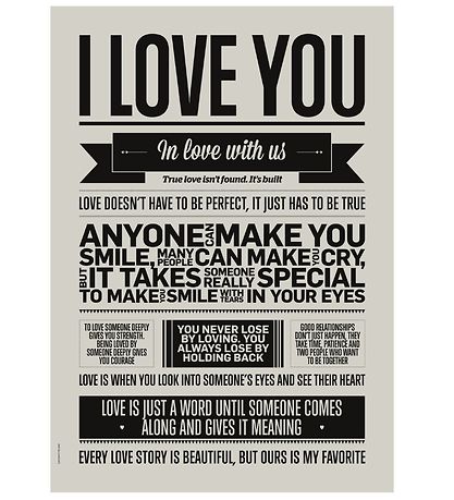I Love My Type Juliste - 50x70 - minä Love sinä - Warm Grey