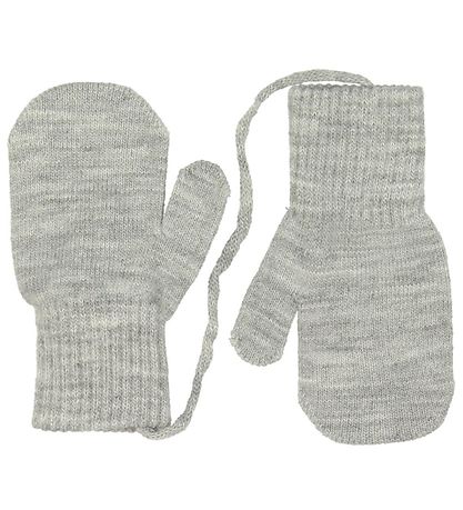 Melton Mittens - 2-Pack - Knitted - Grey Melange/Navy