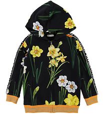 Dolce & Gabbana Zip Thru Hoodie - Black w. Flowers Dolce & Gabbana Zip Thru Hoodie - Black w. Flowers