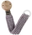 Smallstuff Pacifier Clip - Knitted - Purple/Glitter