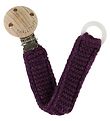 Smallstuff Pacifier Clip - Knitted - Purple/Glitter