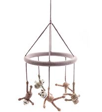 Smallstuff Baby Mobile - Monkeys - Rose/Glitter Smallstuff Baby Mobile - Monkeys - Rose/Glitter