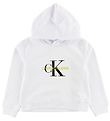 Calvin Klein Hettegenser - Hvit m. Logo Calvin Klein Hettegenser - Hvit m. Logo