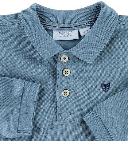 Noa Noa miniature Bodysuit L/S - Dusty Blue w. Collar