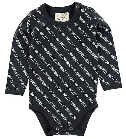 Gro Romper l/s - Zon - Staalgrijs m. Tekst Gro Romper l/s - Zon - Staalgrijs m. Tekst