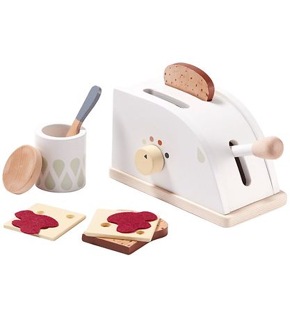 Kids Concept Toaster Set - Wood - White Kids Concept Toaster Set - Wood - White