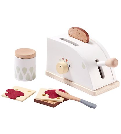 Kids Concept Toaster Set - Wood - White Kids Concept Toaster Set - Wood - White