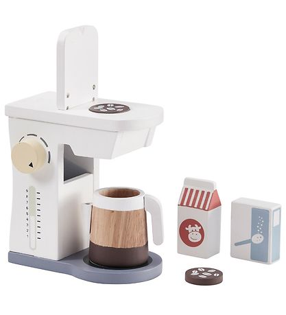 Kids Concept Coffee Maker Set - Wood - White