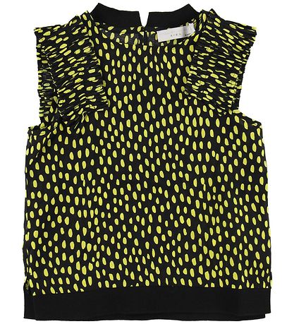 Stella McCartney Kids Top - Black w. Yellow Dots/Ruffles Stella McCartney Kids Top - Black w. Yellow Dots/Ruffles