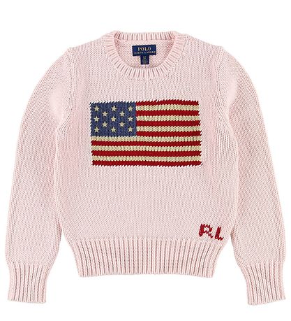 Polo Ralph Lauren Blouse - Knitted - Pink w. Flag Polo Ralph Lauren Blouse - Knitted - Pink w. Flag