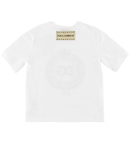 Dolce & Gabbana T-shirt - White w. Patch/Crystals