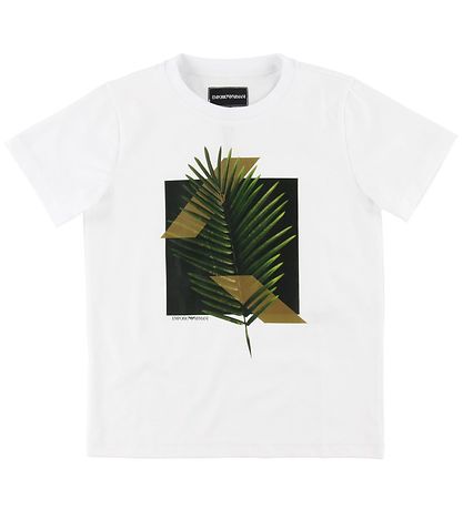 Emporio Armani T-shirt - White w. Palmblad Emporio Armani T-shirt - White w. Palmblad