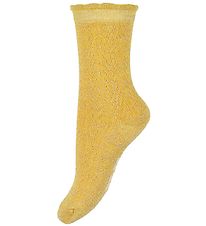 Melton Socken - Gelb m. Glitzer Melton Socken - Gelb m. Glitzer
