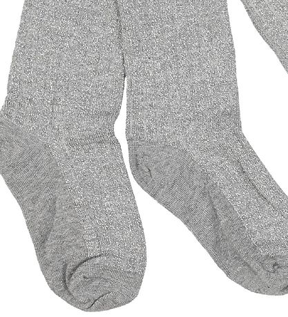 Melton Tights - Bamboo - Grey Melange w. Glitter Melton Tights - Bamboo - Grey Melange w. Glitter