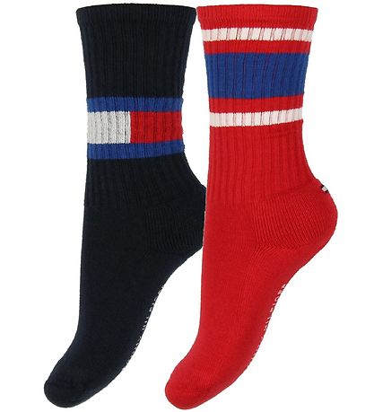 Tommy Hilfiger Socken - 2er-Pack - Flagge - Rot/Schwarz Tommy Hilfiger Socken - 2er-Pack - Flagge - Rot/Schwarz
