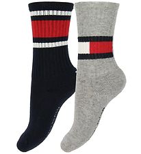Tommy Hilfiger Socks - 2-Pack - Flag - Navy/Grey Tommy Hilfiger Socks - 2-Pack - Flag - Navy/Grey
