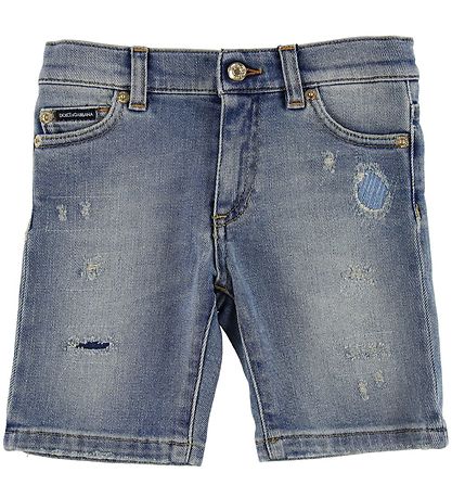 Dolce & Gabbana Stuttbuxur - Gallaefni - Blár