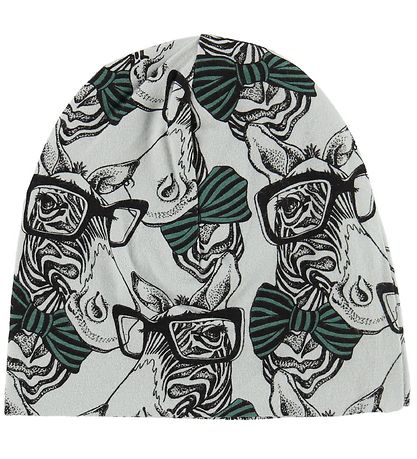 Petit by Sofie Schnoor Beanie - Dusty Green w. Zebras