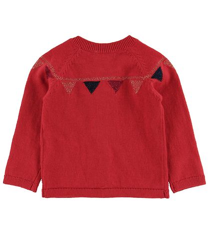 Noa Noa miniature Cardigan - Red/Gold w. Bow