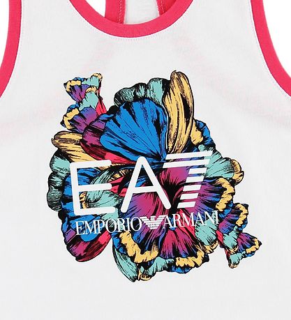 EA7 Tanktop - White w. Flower EA7 Tanktop - White w. Flower