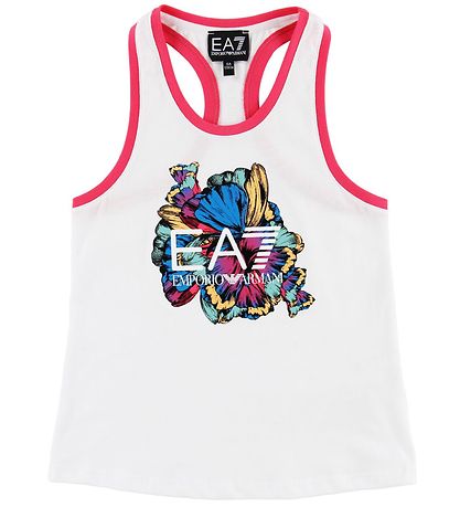 EA7 Tanktop - White w. Flower EA7 Tanktop - White w. Flower