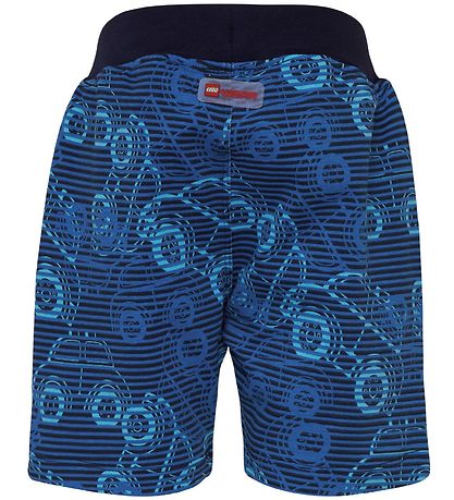 LEGO® Duplo Sweatshorts - LWPan - Navy/Blauw Gestreept m. Auto's