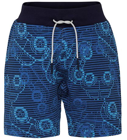 LEGO® Duplo Sweatshorts - LWPan - Navy/Blauw Gestreept m. Auto's