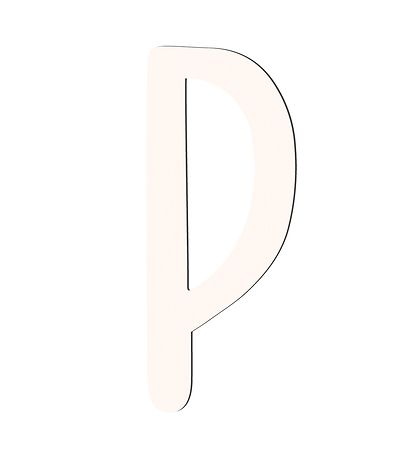 Sebra Wooden Letter - P - Birchbark Beige Sebra Wooden Letter - P - Birchbark Beige
