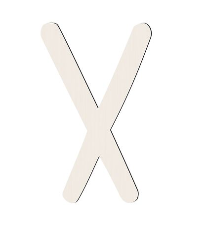 Sebra Wooden Letter - X - Birchbark Beige Sebra Wooden Letter - X - Birchbark Beige