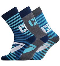 CR7 Socks - 3-Pack - Blue/Grey w. Print