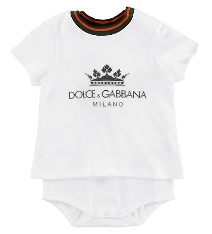 Dolce & Gabbana Bodysuit w. T-shirt - White w. Logo
