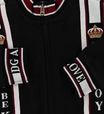 Dolce & Gabbana Zip Cardigan - Black w. Logo Dolce & Gabbana Zip Cardigan - Black w. Logo