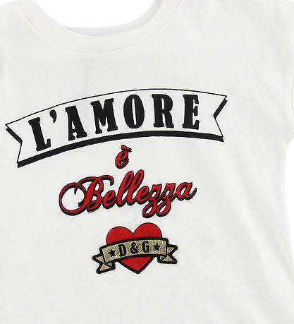 Dolce & Gabbana T-shirt - White w. Text