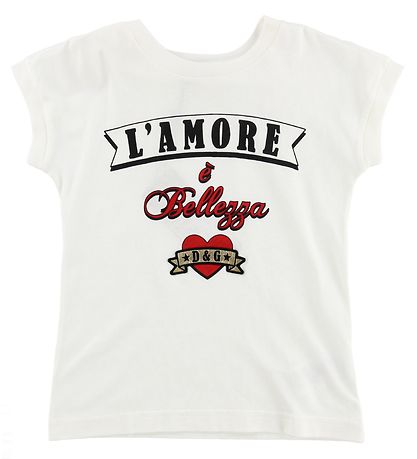 Dolce & Gabbana T-shirt - White w. Text